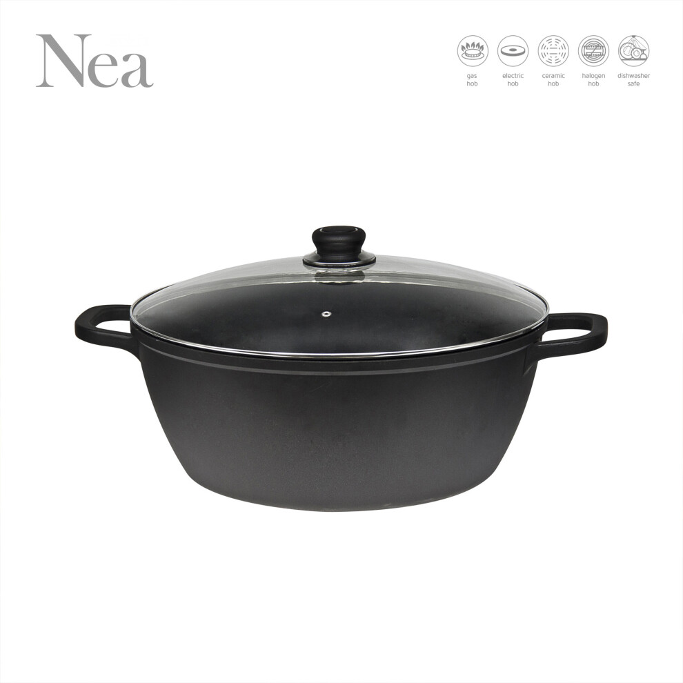 (36 cm / 14 L ) SQ Professional Nea DieCast NonStick Stockpot Nera