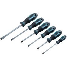 Set van 6 platte en Pozi schroevendraaiers - MAKITA E-10512 - 2 jaar garantie