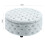 Living And Home (Grey White) Round Upholstered Chesterfield Footstool Pouffe Foot Stool Seat 5
