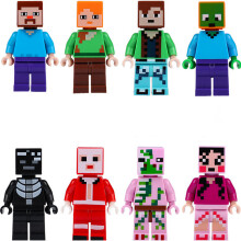 8 pièces / ensemble Minecraft Mon Monde Minifigurine Compatible LEGO Briques de Construction Jouet