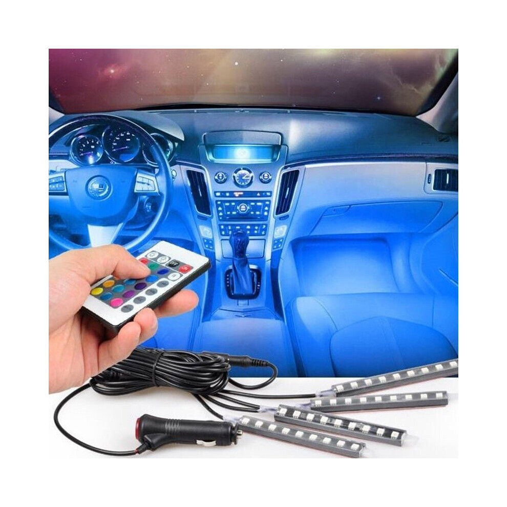 Fashion Wireless Remote/Voice Control Car Rgb Led Neon Interior Lamp Strip Decorative S Light 790871472111