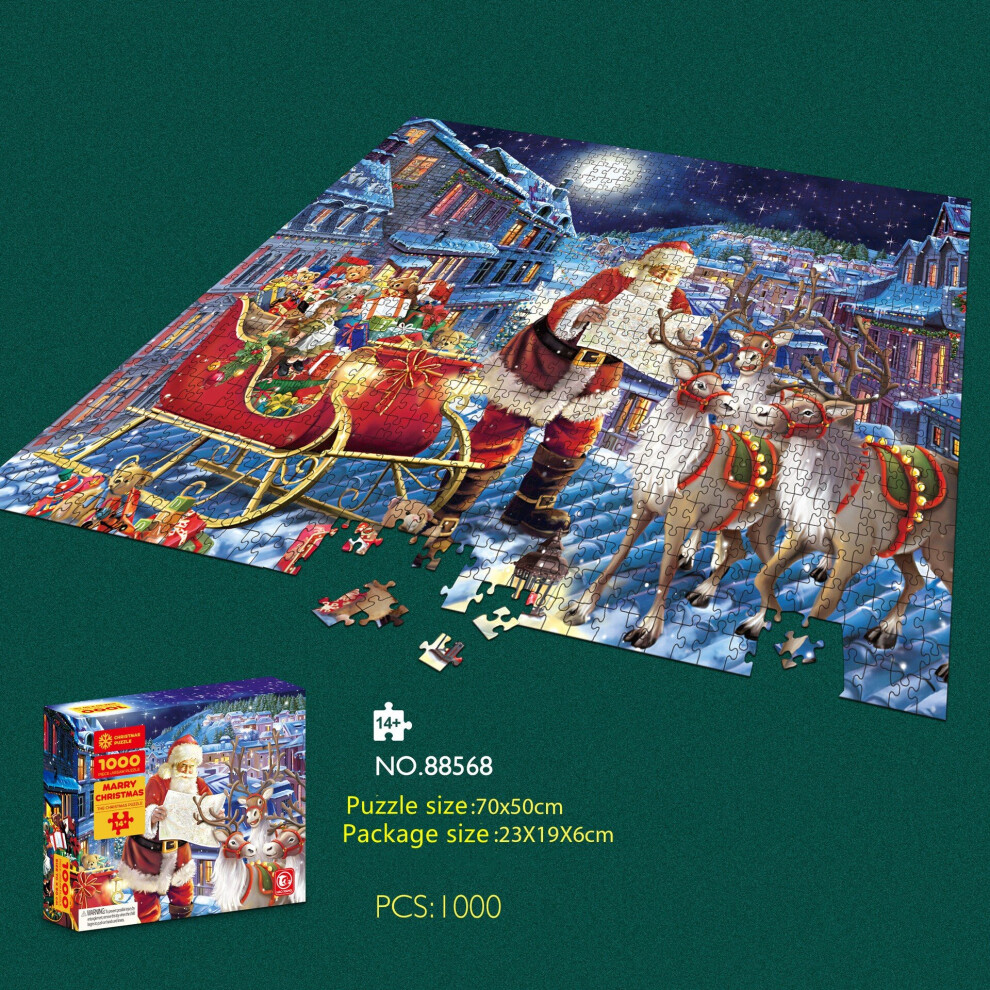 (C) 1000 Piece Christmas Puzzle Game Happy Christmas Jigsaw Puzzle