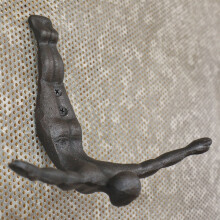 Diving Man) Black Cast Iron Man Coat Hooks on OnBuy