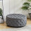 Living And Home (Dark Grey) Round Upholstered Chesterfield Footstool Pouffe Foot Stool Seat 1