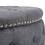 Living And Home (Dark Grey) Round Upholstered Chesterfield Footstool Pouffe Foot Stool Seat 5