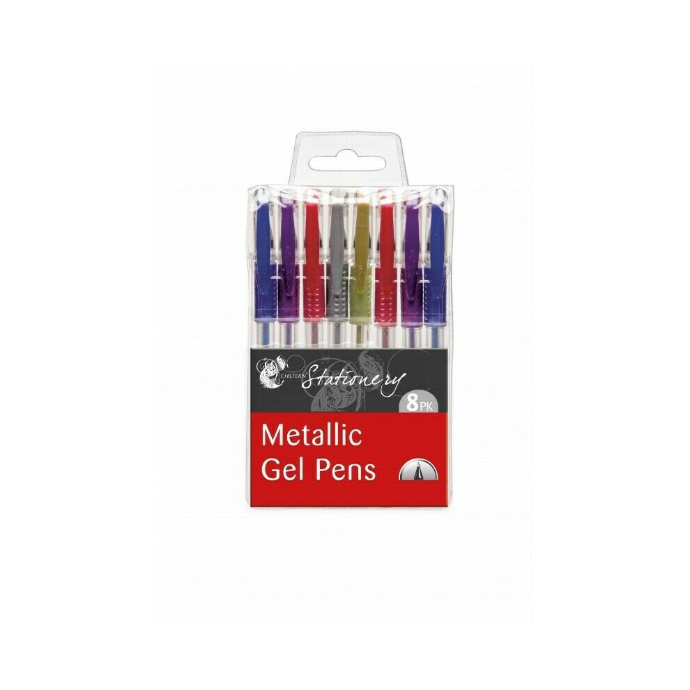 X8 Metallic Glitter Gel Pens Colouring Writing Arts & Craft