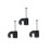 (Black, 200 units) 7mm Round Wire Cable Clips with Fixing Nails - Internet - TV - Phone 1