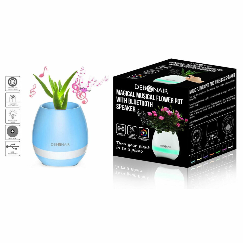 Debonair Music Flower Pot Bluetooth Speaker - Blue