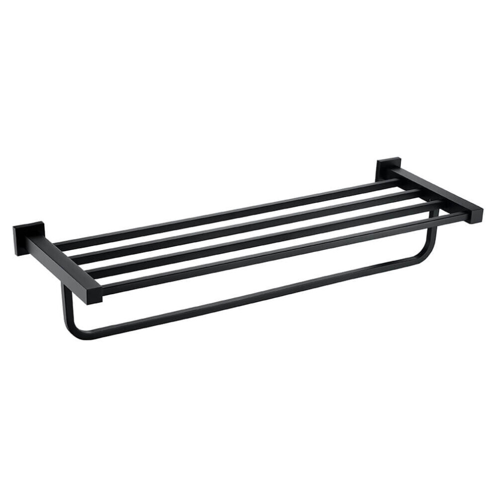 Matte Black Deluxe Square Towel Shelf Rack