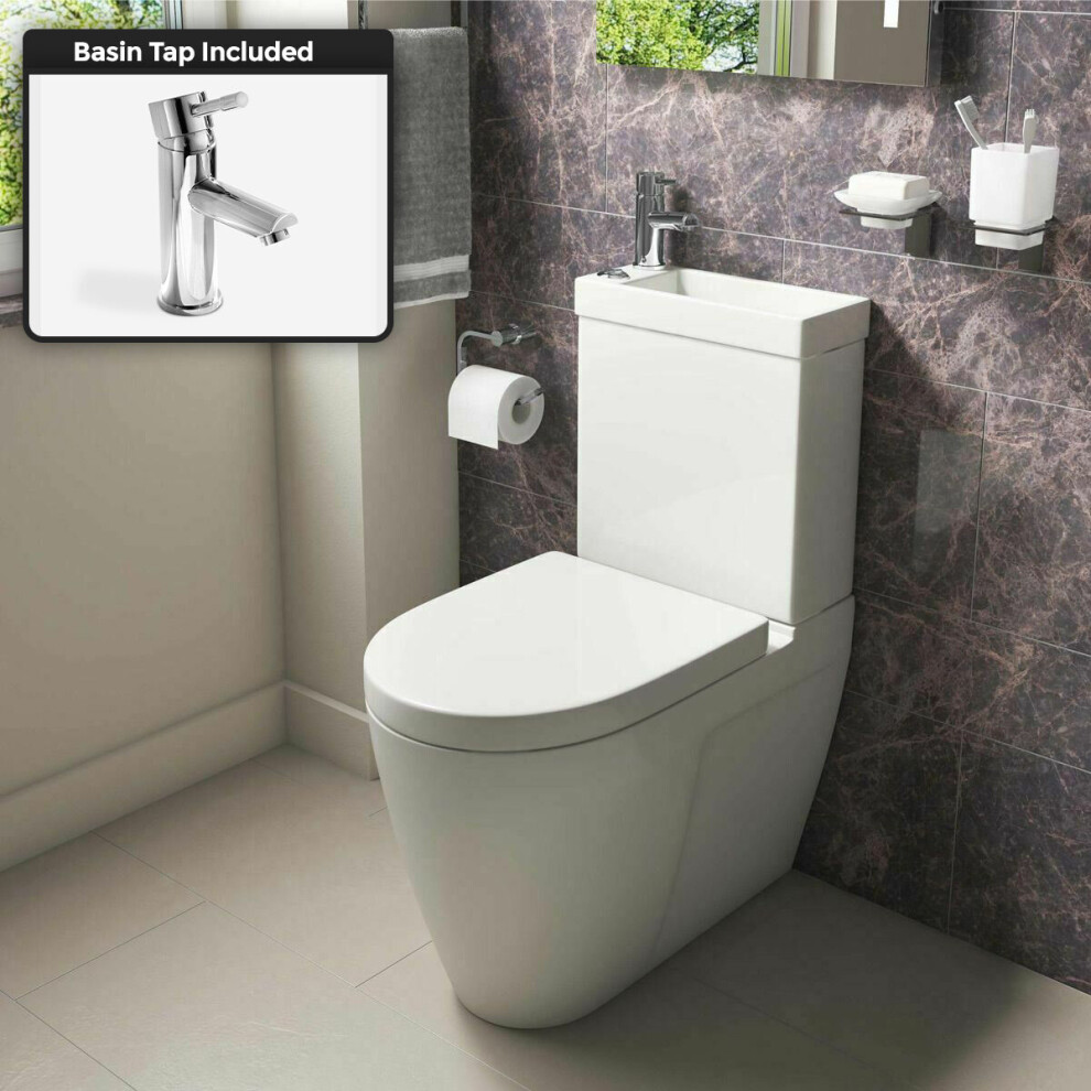 Allscot 2 in 1 Compact Basin and Toilet with Mini Mono Basin Mixer