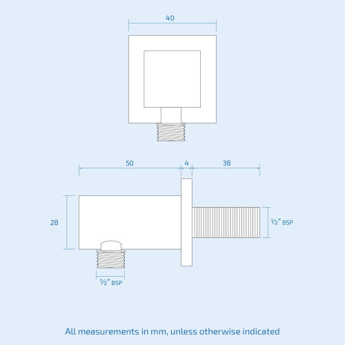 NES Home Square Matt Black Wall Mounted Concealed Connector Shower Hose Outlet Elbow 2