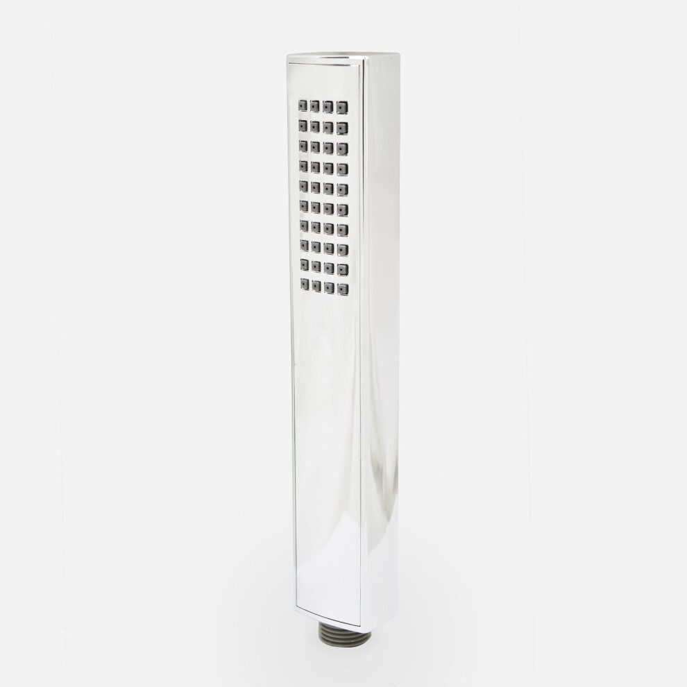 Bathroom Minimalist Modern Rectangular Shower Handset - Chrome 5060920920913