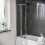 NES Home 1000 x 1400 mm 4 Fold Door Bath Shower Screen Black Frame 3