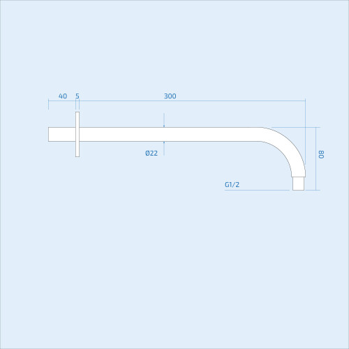 NES Home 300mm Round Wall Mounted Shower Arm Chrome 2