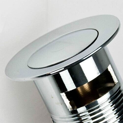 NES Home Nes Home Chrome Basin Sink Waste Modern Pop Up Sprung Plug Slotted with Overflow 2