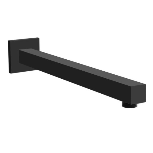 NES Home 300mm Rectangular Wall Mounted Shower Arm Matte Black
