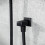 NES Home Square Matt Black Wall Mounted Concealed Connector Shower Hose Outlet Elbow 1