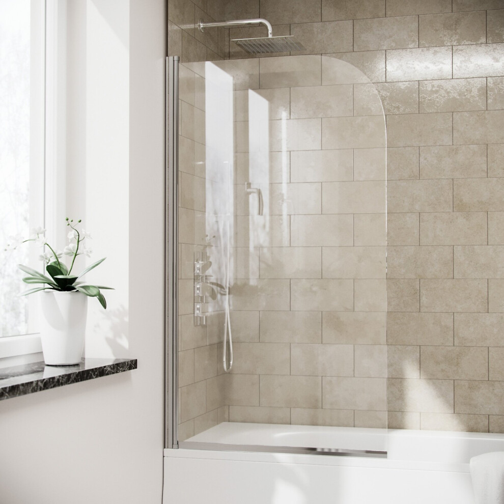 Nes Home Denver 800 Mm Frameless Curved Bath Shower Screen Door