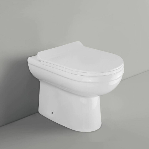 NES Home Debra Back To Wall Ceramic WC Toilet Pan with Soft Close Seat 2
