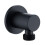 NES Home Matte Black Wall Mounted Outlet Elbow Shower Hose Connector Kit 2