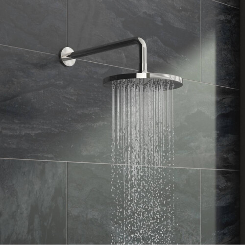 NES Home 380mm Round Wall Mounted Shower Arm Chrome 1