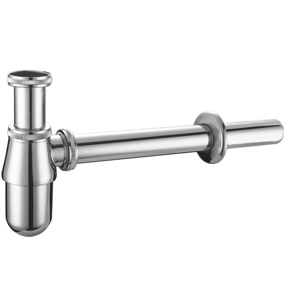 Nes Home Bathroom Standard Basin Sink Chrome Round Bottle Trap Waste