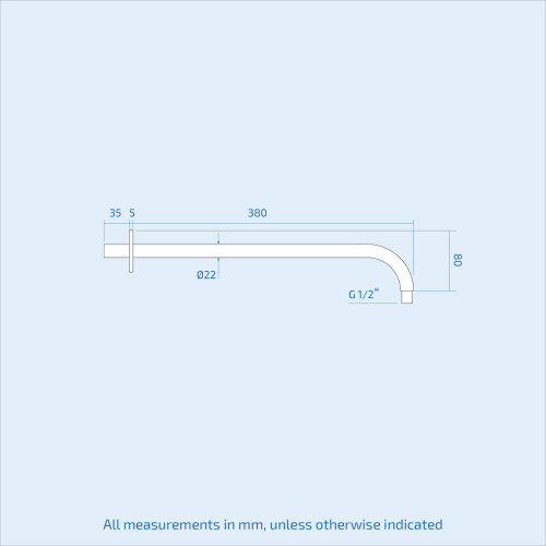 NES Home 380mm Round Wall Mounted Shower Arm Chrome 2