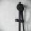 NES Home Modern Matte Black Slider Rail Shower Bar Riser Wall Bracket Kit 3