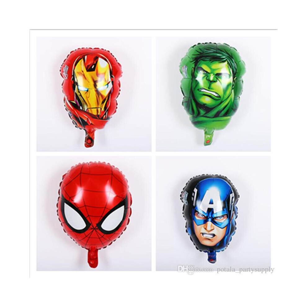 Super Heroes Avengers Incredible Hulk Spiderman 4 Helium Foil Balloons