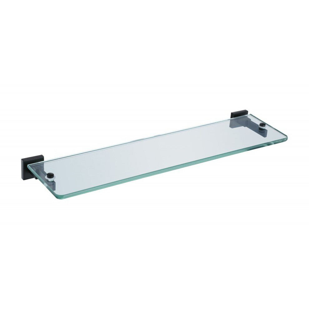 Matte Black Glass Shelf Modern With Brackets