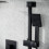 NES Home Square Shower Matte Black Handset and Hose with Slider Riser Rail Bracket 3