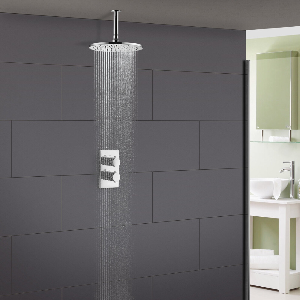 Lily 2 Dial 1 Way Round Set - Ceiling Mounted Head