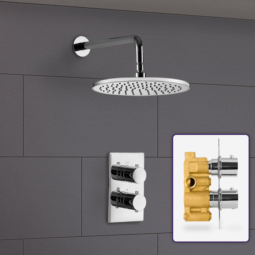 Lily 2 Dial 1 Way Round Set - Wall Mounted Head