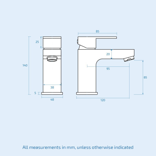 NES Home Leon Bathroom Basin Mixer Tap With Basin Waste Chrome 2
