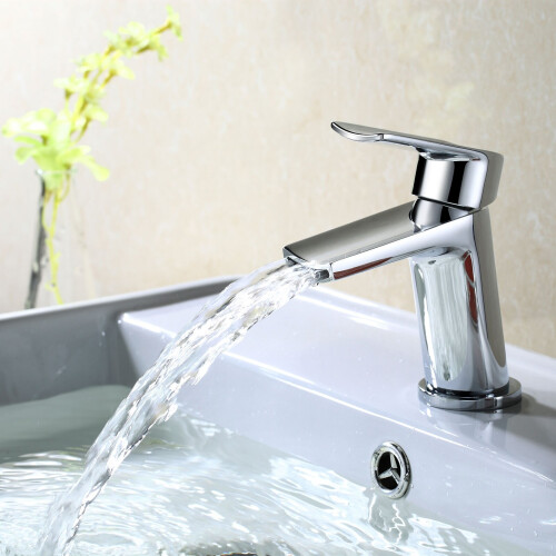 NES Home Centa Bathroom Waterfall Single Lever Deck Mounted Basin Mixer Tap 1