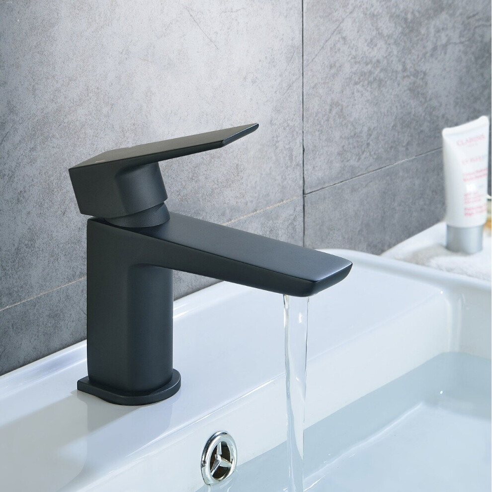 Keninton Bathroom Mono Basin Mixer Black Matt Tap