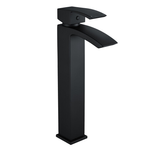 NES Home Matte Black Tall High Rise Mono Mixer Tap, Waste 1