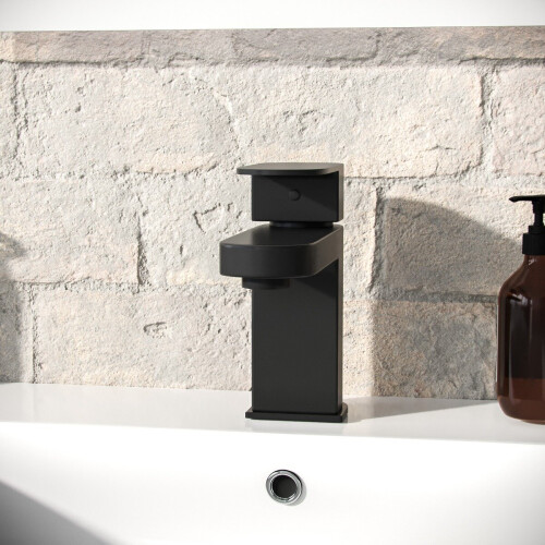 NES Home Kevon Mono Basin Mixer Tap & Waste Matte Black 2