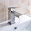 NES Home Cube Square Single Lever Bathroom Basin Mono Mixer Chrome Tap With Free Waste 2