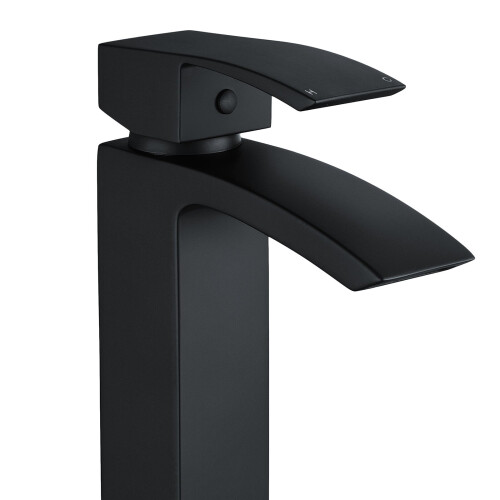 NES Home Matte Black Tall High Rise Mono Mixer Tap, Waste 2