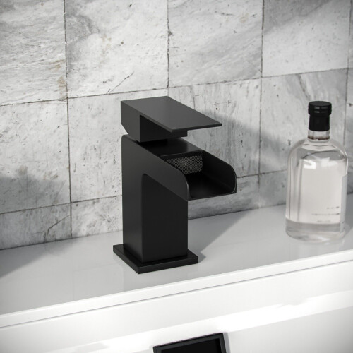 NES Home Origin Basin Mono Mixer Tap & Basin Waste Matte Black 2