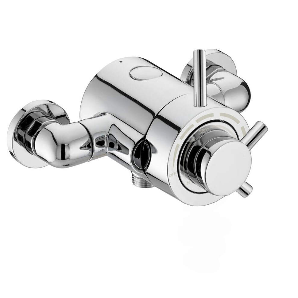Nes Home Emso Round Exposed Thermostatic Shower Valve With Bottom Outlet