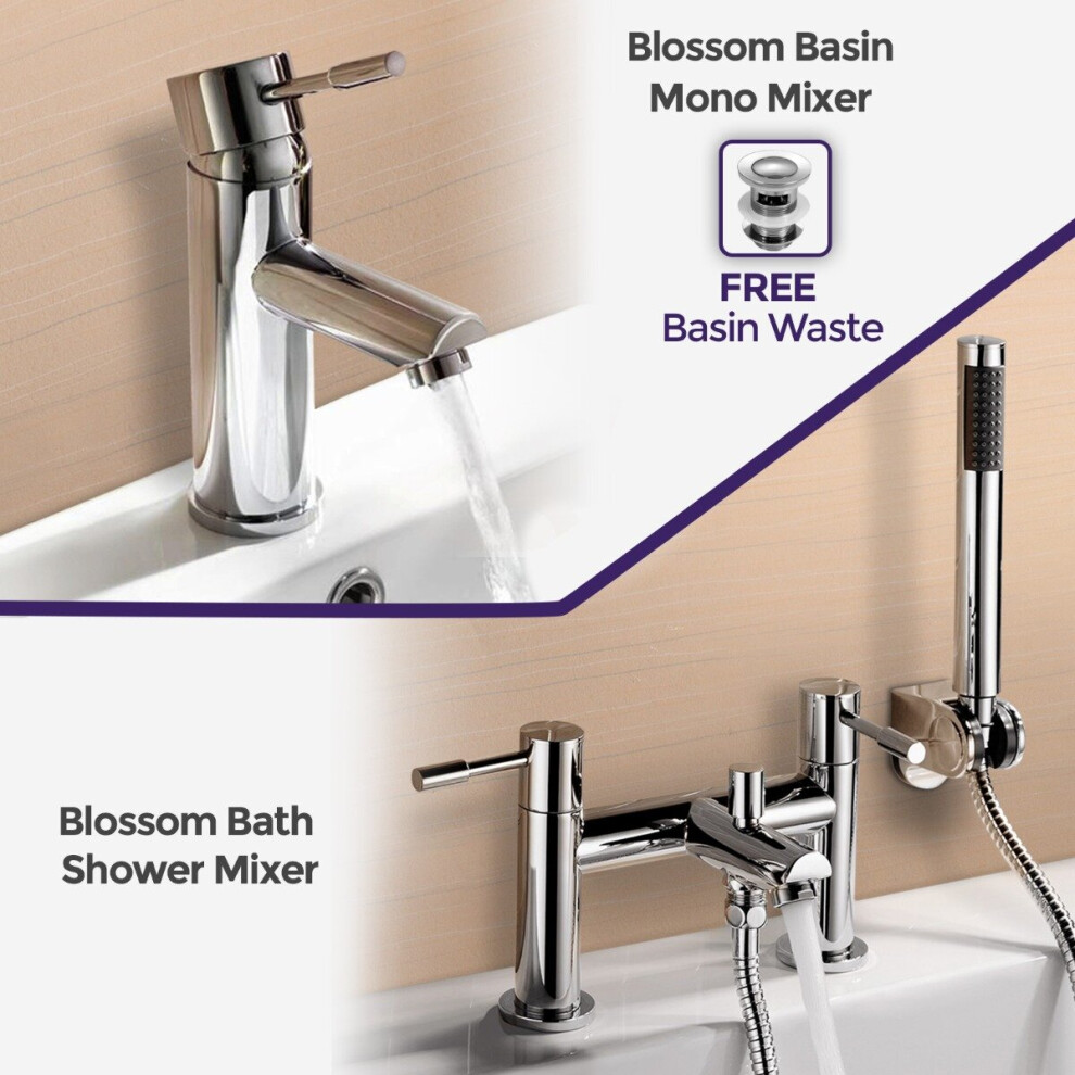 Blossom Mono Bath Filler Shower Mixer and Basin Tap and Waste