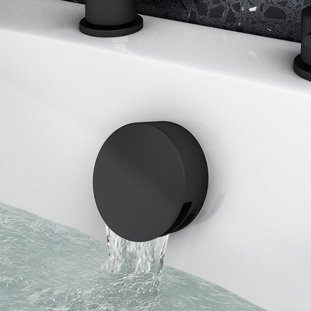 Modern Matte Black Bath Filler, Sprung Waste & Overflow And Easy Clean