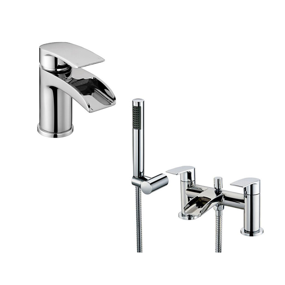 Corry Waterfall Basin Mono Tap & Bath Shower Mixer Tap Chrome