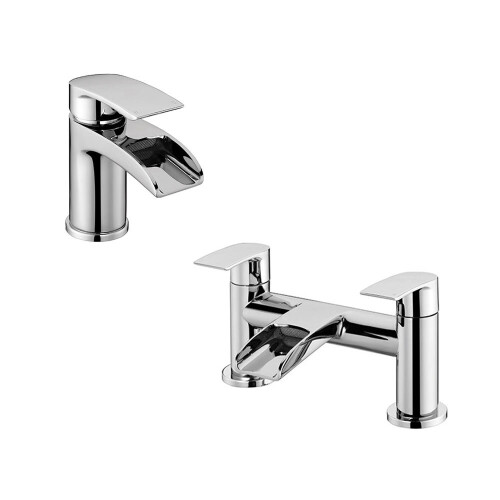NES Home Corry Waterfall Basin Mono & Bath Filler Mixer Chrome