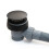 NES Home Round Flexible Matt Black Bath and Sprung Waste with Overflow 4