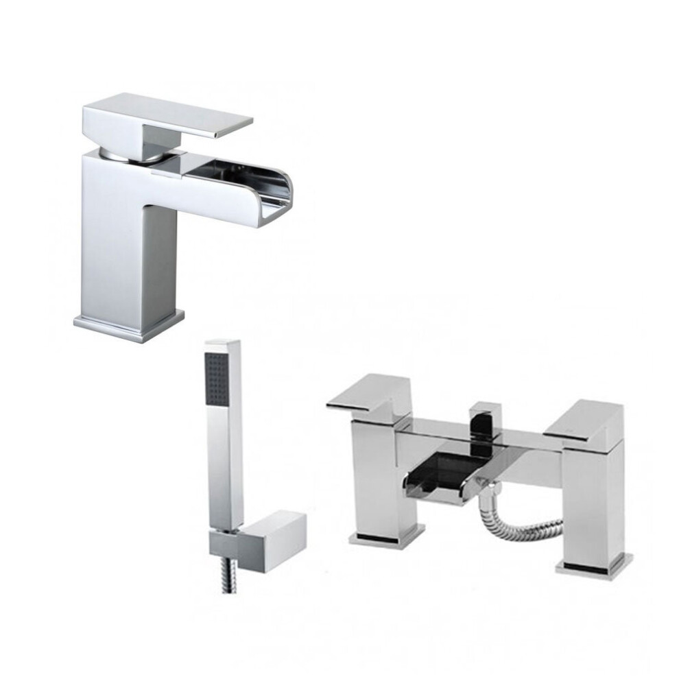 Origin Waterfall Basin Mono Tap & Bath Shower Mixer Tap Chrome