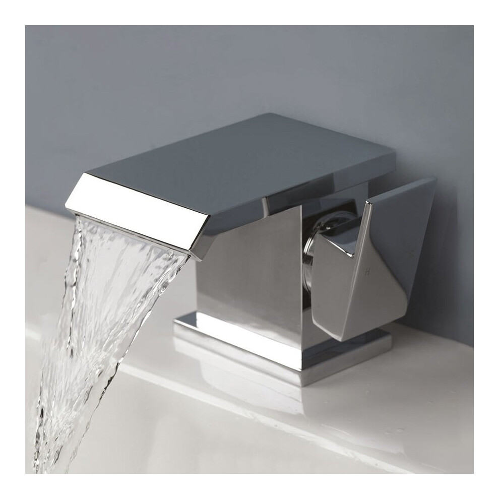 Truro Waterfall Basin Mono Mixer Tap & Pop Up Waste Chrome 5060920925406