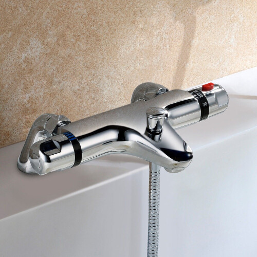 NES Home Winstead Deck Mounted Thermostatic Bath Shower Mixer Tap